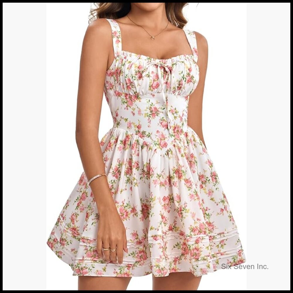 Polyester Elastane Square Neck Corset Mini Sundre… - image 1